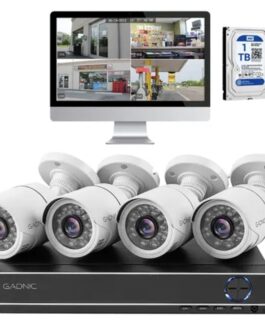 Cámaras de Seguridad x4 + DVR 8CH Gadnic SX14 Interior / Exterior IP CCTV Visión Nocturna 1Tb